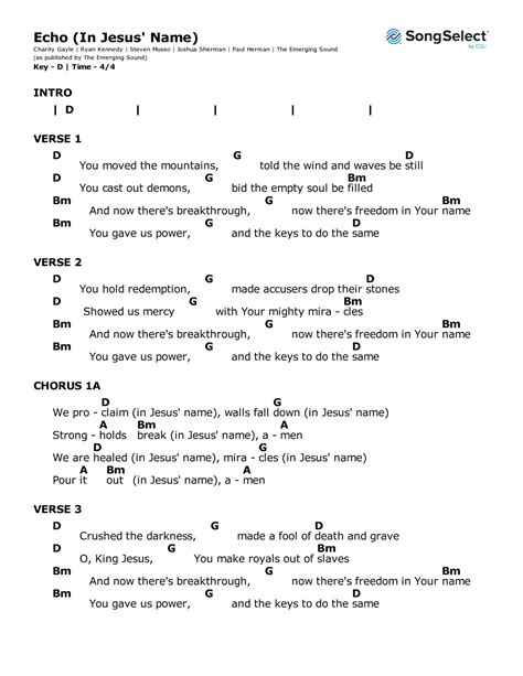 echo charity gayle chords